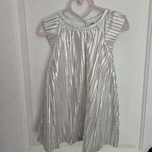 Osh KOSH Silver Pleated Kids Dress